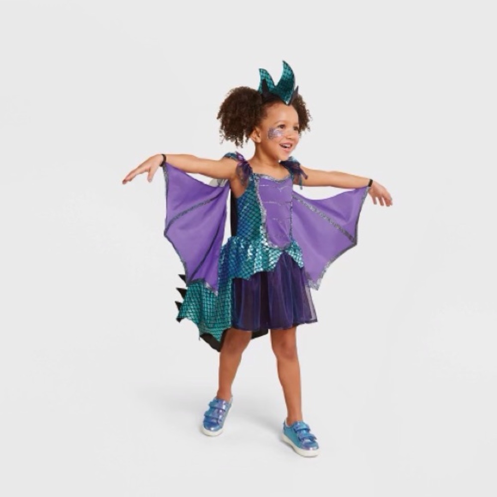 Toddler Deluxe Dragon Halloween Costume Dress (with 2 Accessories) - Hyde & EEK!